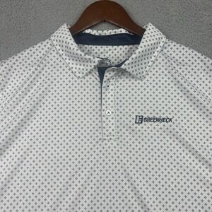 Swannies Golf Polo Mens 2XL White Geometric Performance Greenheck Embroidered